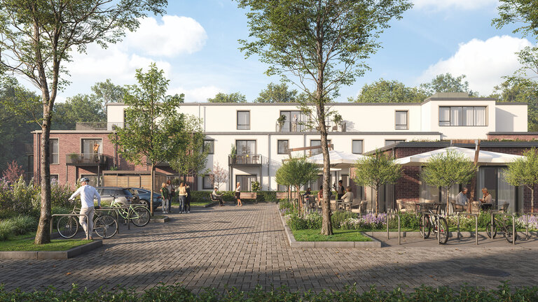 Pflegeimmobilie kaufen - moderne Hausfassade Hohenberg Seite - Pecuria