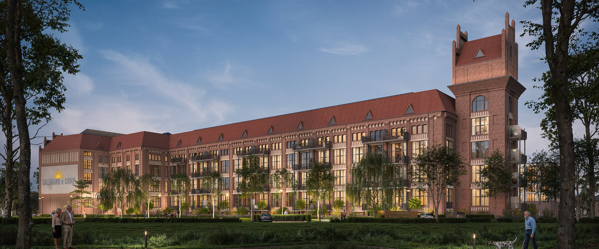 Visualisierung Salzmann-Fabrik - Südflügel Service-Wohnen
