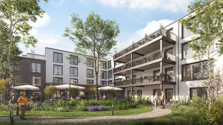 Pflegeimmobilie kaufen - moderne Hausfassade Hohenberg - Pecuria